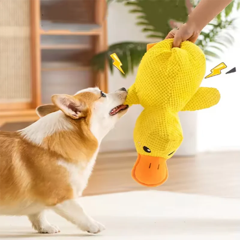 Interactive Duck Plush Toy for Dogs – Cute Squeaky Comfort Toy