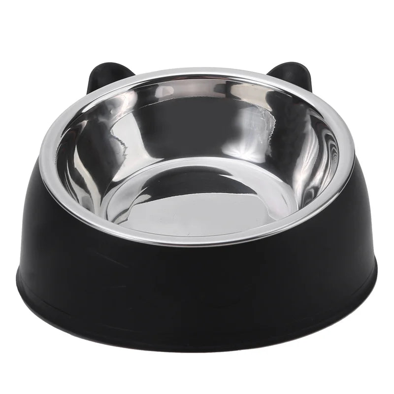 Angled Stainless Steel Pet Bowl for Cats & Small Dogs