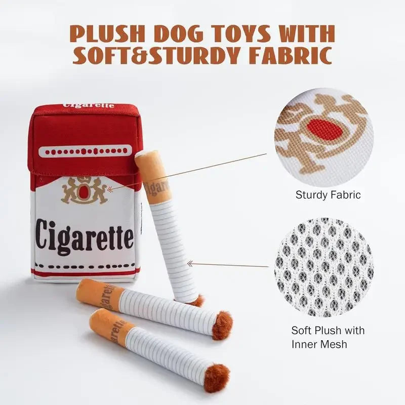 Funny Cigarette-Design Plush Toy for Dogs – Squeaky Chew Toy