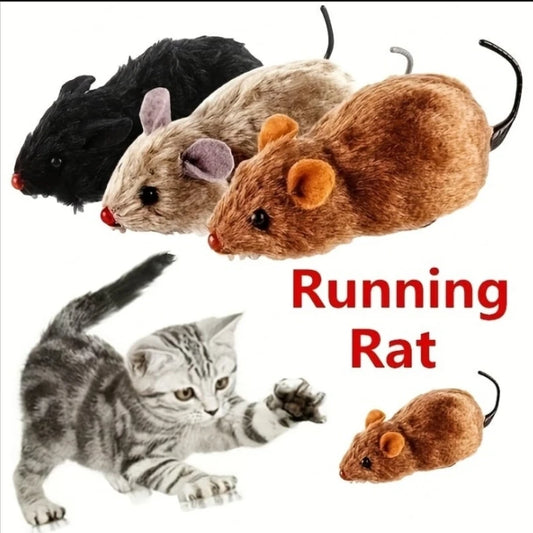 Wind-Up Plush Mouse Toy for Cats – Interactive Chase Play