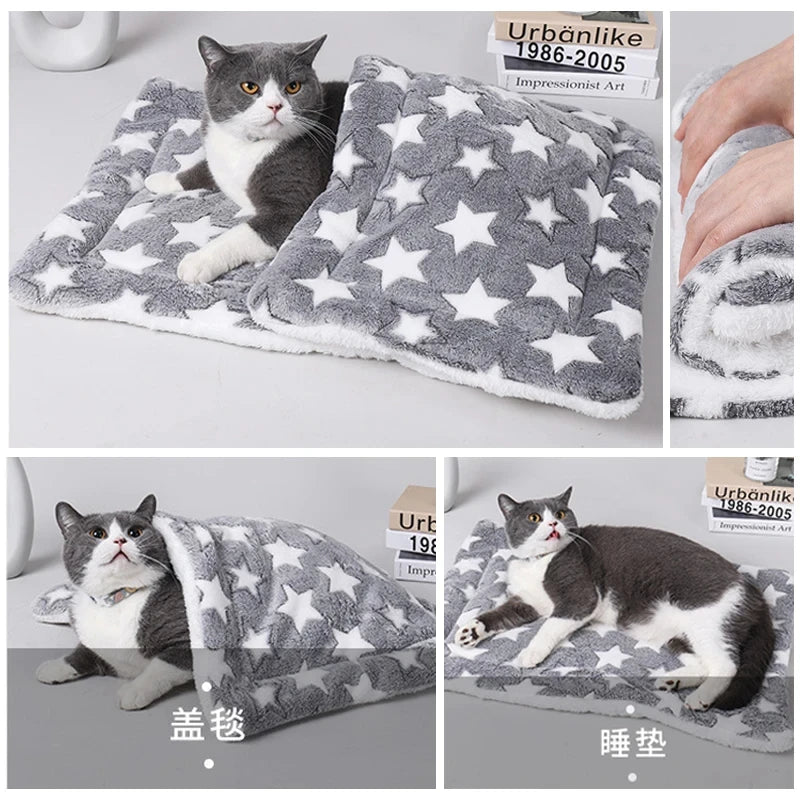 Flannel Pet Sleeping Mat – Soft Dog & Cat Bed Blanket