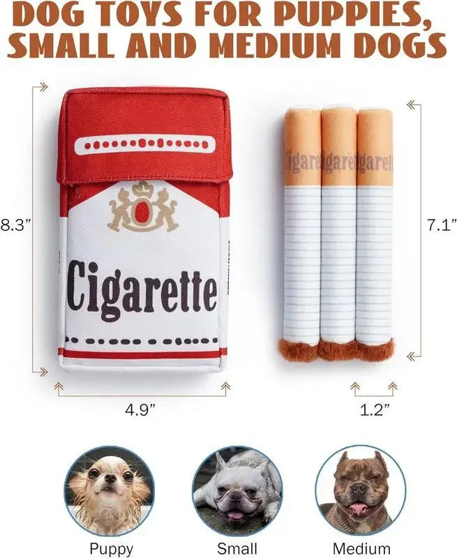 Funny Cigarette-Design Plush Toy for Dogs – Squeaky Chew Toy