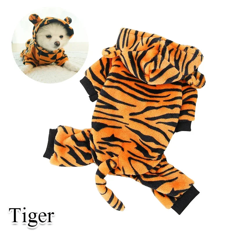 WoofNook Cozy Fleece Pet Pajama – Warm Animal Print Sleepwear