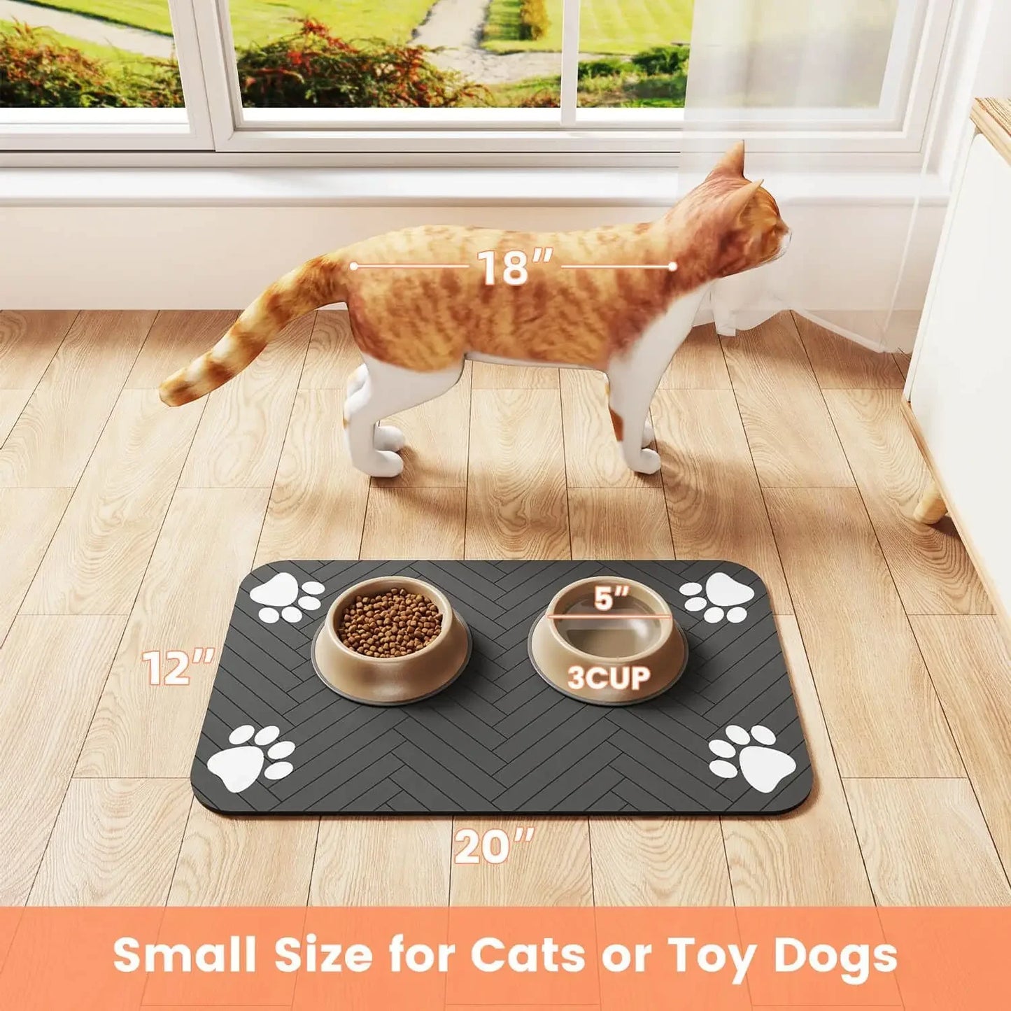 Waterproof Pet Feeding Mat – Non-Slip & Absorbent