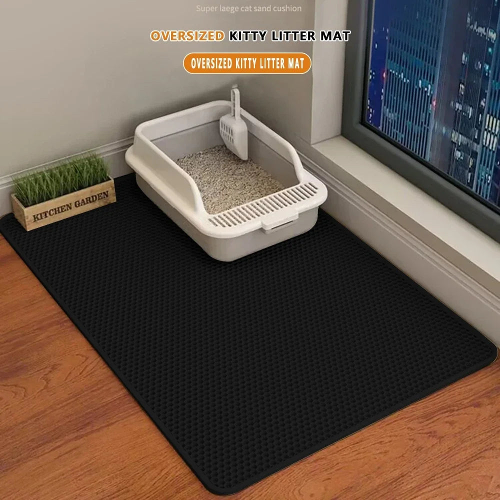 Waterproof Cat Litter Mat – 2-Layer Sand-Trapping Floor Protector