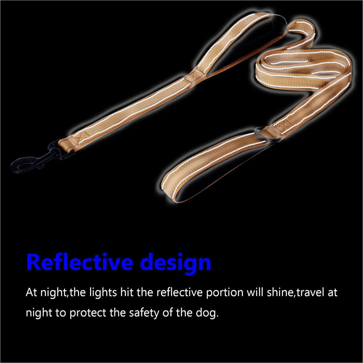 Double-Handle Reflective Dog Leash for Training & Walking
