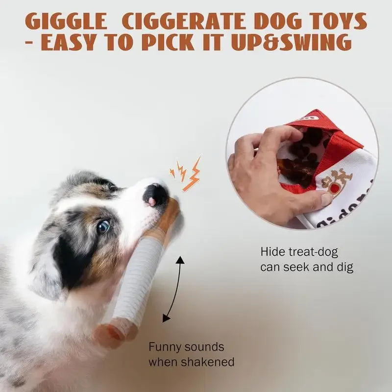 Funny Cigarette-Design Plush Toy for Dogs – Squeaky Chew Toy