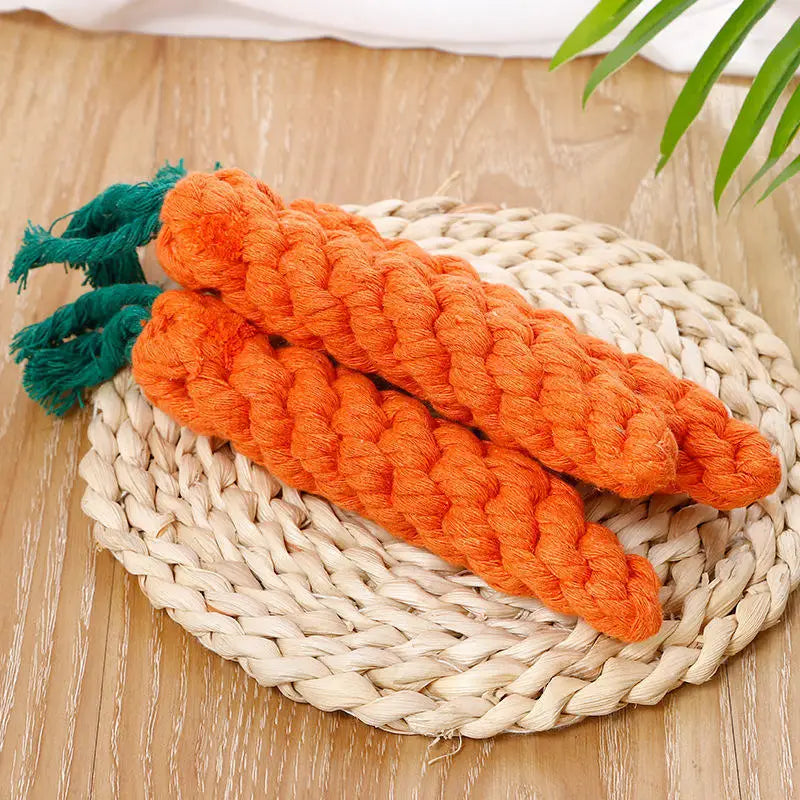 Carrot Rope Chew Toy for Dogs & Cats – Interactive Knot Toy